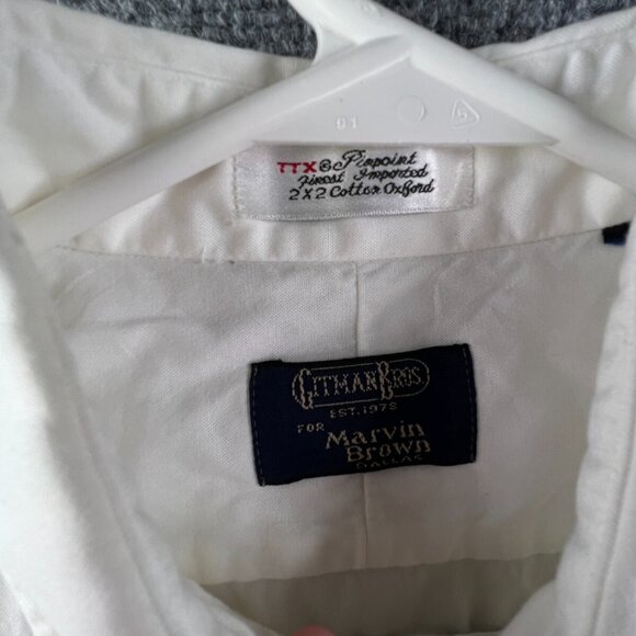 Gitman Bros For Marvin Brown Dallas Men’s White Button Up Shirt Cotton ~large - Picture 7 of 14